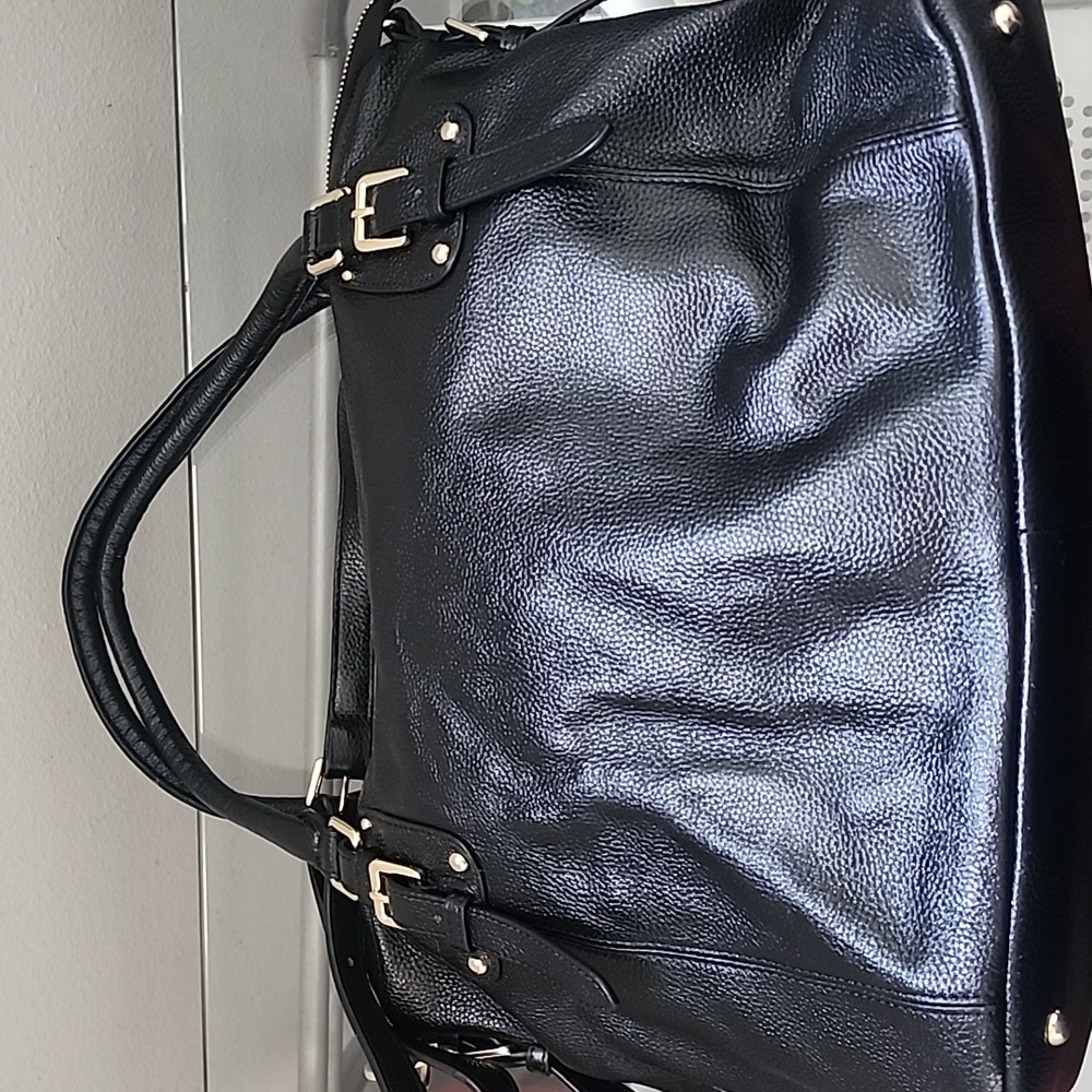 Vicenzo Black Genuine Leather Slouchy Shoulder Bag with Strap - Picture 16 of 16